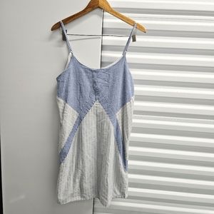 Nixon Asked Cash Dress,  Size Large, Blue and White Stripes